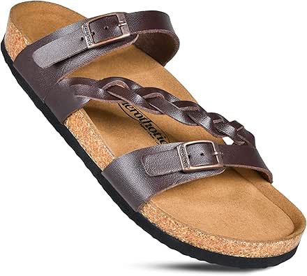 Copper Fit Womenâs House Slippers Slides Arch Support Indoor Outdoor Open Toe | eBay