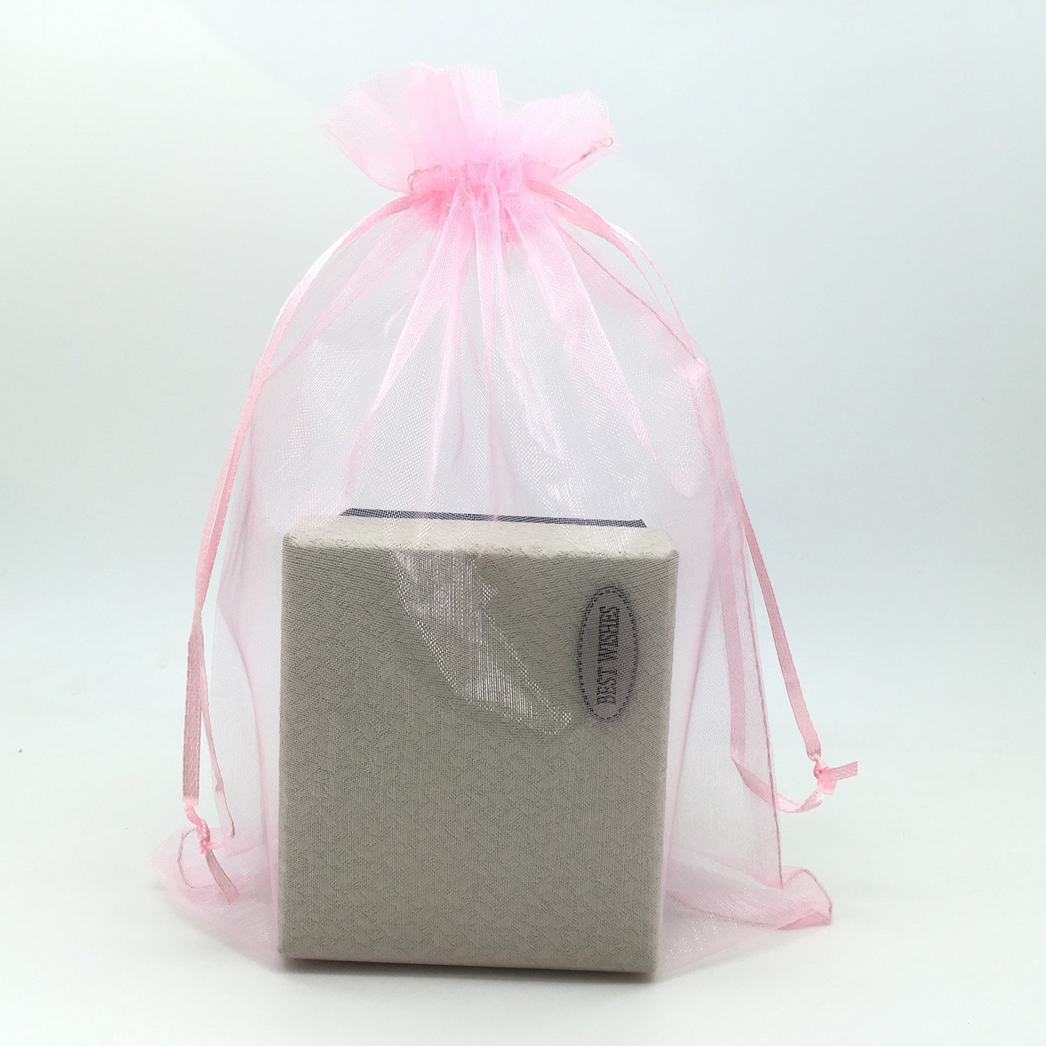 SUNGULF 100pcs Organza Pouch Bag Drawstring 6"x9" 16x22cm Strong Gift Candy Bag Jewelry Party Wedding Favor (Pink)