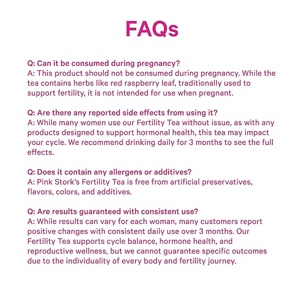PINK STORK ORGANIC FERTILITY TEA – SUPPORTS CONCEPTION FOR HER & HORMONE BALANCE WITH CHASTE TREE BERRY (VITEX), MINT, AND RED RASPBERRY LEAF – HOT OR ICED – CAFFEINE FREE – SWEET MINT, 15 SACHETS
