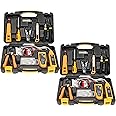 InstallerParts Network Tool Kit 15 In 1 (2 Pack)- RJ45 Crimper Tool Cat 5 Cat6 Cable Electrical Tester, Gauge Wire Stripper Cutting Twisting Tool, Ethernet Punch Down Tool, Screwdriver, Knife