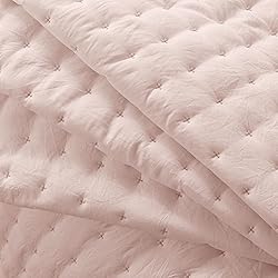 WDCOZY Pink Twin Size Quilt Bedding Sets with