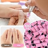 MelodySusie 100 Pcs Nail Drill Bits Sanding Bands 240 Extreme Fine Grit view 6