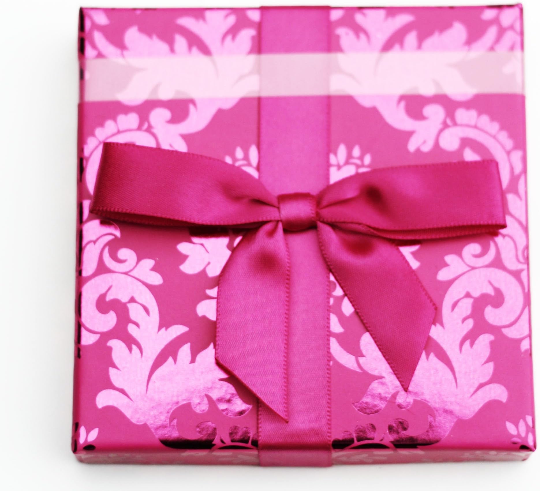 Gift Card Impressions Hot Pink Brocade Box