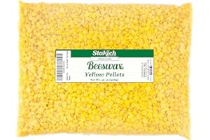 Stakich Pure Yellow Beeswax Pellets - 100% Natural, Cosmetic Grade, Premium Quality - (2 lb (in 1 lb Bags))
