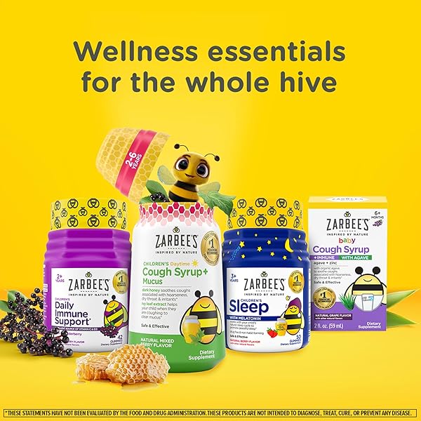 ZARBEE’S CHILDREN’S HONEY COUGH SYRUP + MUCUS DAY & NIGHT VALUE PACK, DAYTIME & NIGHTTIME TODDLER COUGH SYRUP, DARK HONEY, IVY LEAF EXTRACT, CHAMOMILE, MIXED BERRY FLAVOR, 2X 4 FL OZ