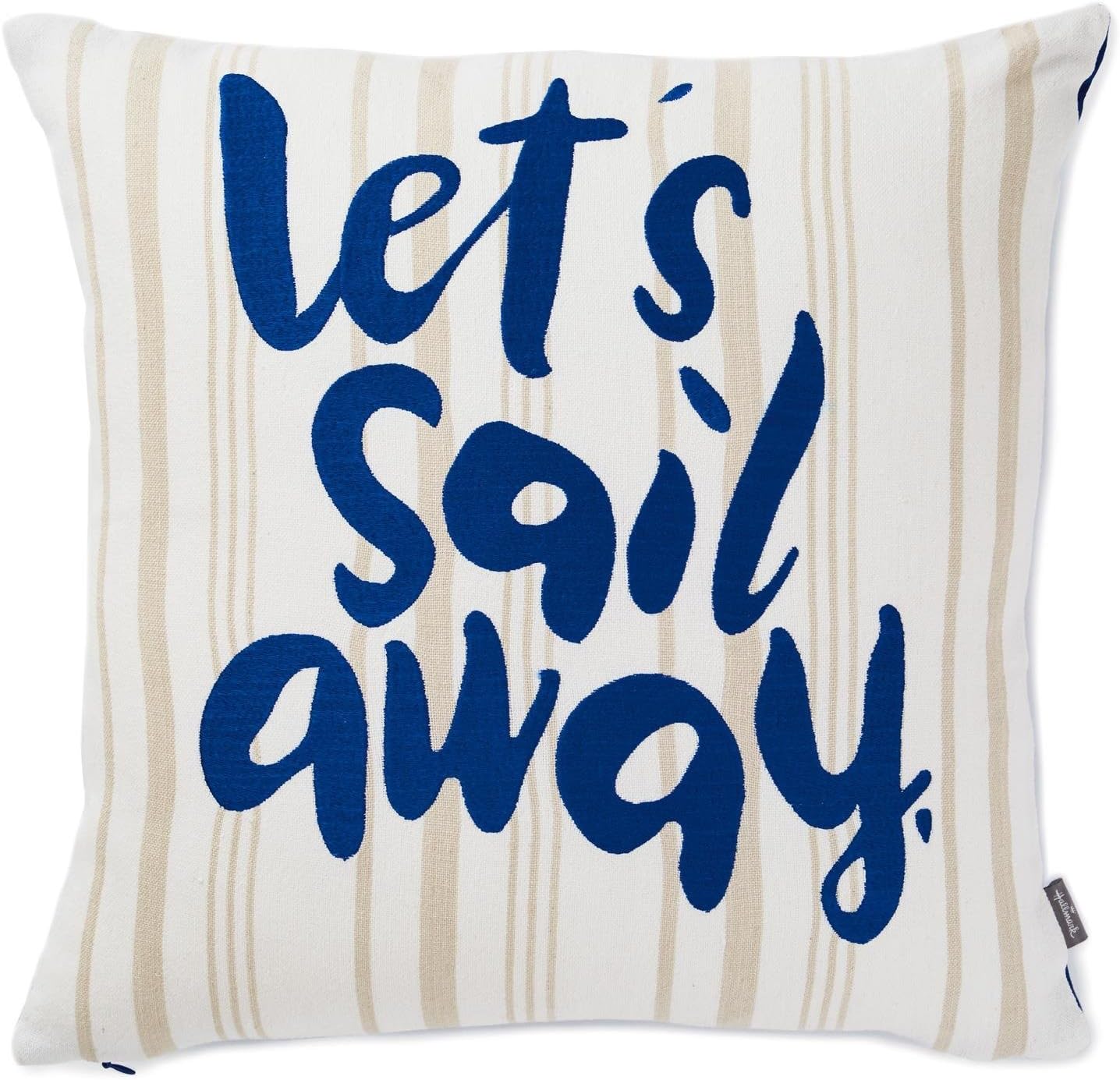 Amazon Com Hallmark Nautical Let S Sail Away Throw Pillow 18x18
