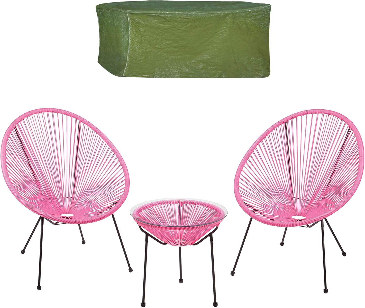 Thompson Morgan Garden String Bistro Set Cover 3 Piece Outdoor Furniture With Tempered Glass Tabletop Pink Amazon Co Uk Garden Outdoors