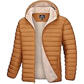 MAGCOMSEN Men's Puffer Jacket with Hood Fleece lined Warm Puffer Coats Water Resistant Down Jacket Zip Up Winter Jackets