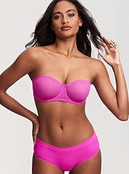 DOBREVA Women's Mesh Strapless Bra Sheer Unlined