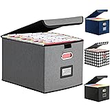 Hleelomi File Organizer Box, Linen Filing Organizer
