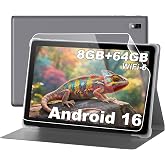 BYYBUO Tablet,10.1 inch Android 16 Tablets 8GB RAM 64GB ROM 1TB Expand | 1280x800 IPS HD Display,2.4G+5G WiFi 6,Bluetooth 5.4,Dual Camera,Slim Stylish Metal Body with Case,2026 New Model