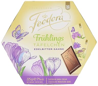Feodora Frühlings-Täfelchen Edelbitter-Sahne, 4er Pack (4 x 225 g)