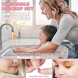FHNSEL 54 Pcs Kids Makeup Kit Princess Playset Washable Safe Non-Toxic view 5