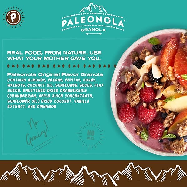 PALEONOLA – GRAIN FREE GRANOLA ORIGINAL FLAVOR – NON-GMO, GRAIN, SOY, GLUTEN, DAIRY FREE – LOW CARB PROTEIN SNACK FOR A HEALTHY BREAKFAST