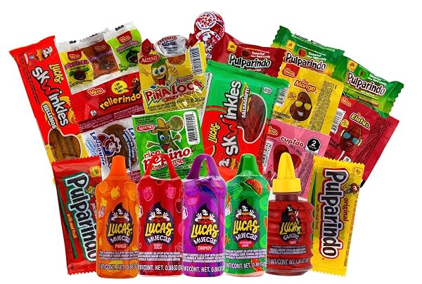 LUCAS & MEXICAN CANDY COMBO MIX (50 COUNT), VARIETY OF SOUR, SWEET, SPICY, INCLUDE LUCAS BABY POWDER, MUECAS, SKWINKLES, GUSANO, VERO, AND MORE MEXICAN CANDIES, AZTECA, DE LA ROSA BY LOOKON