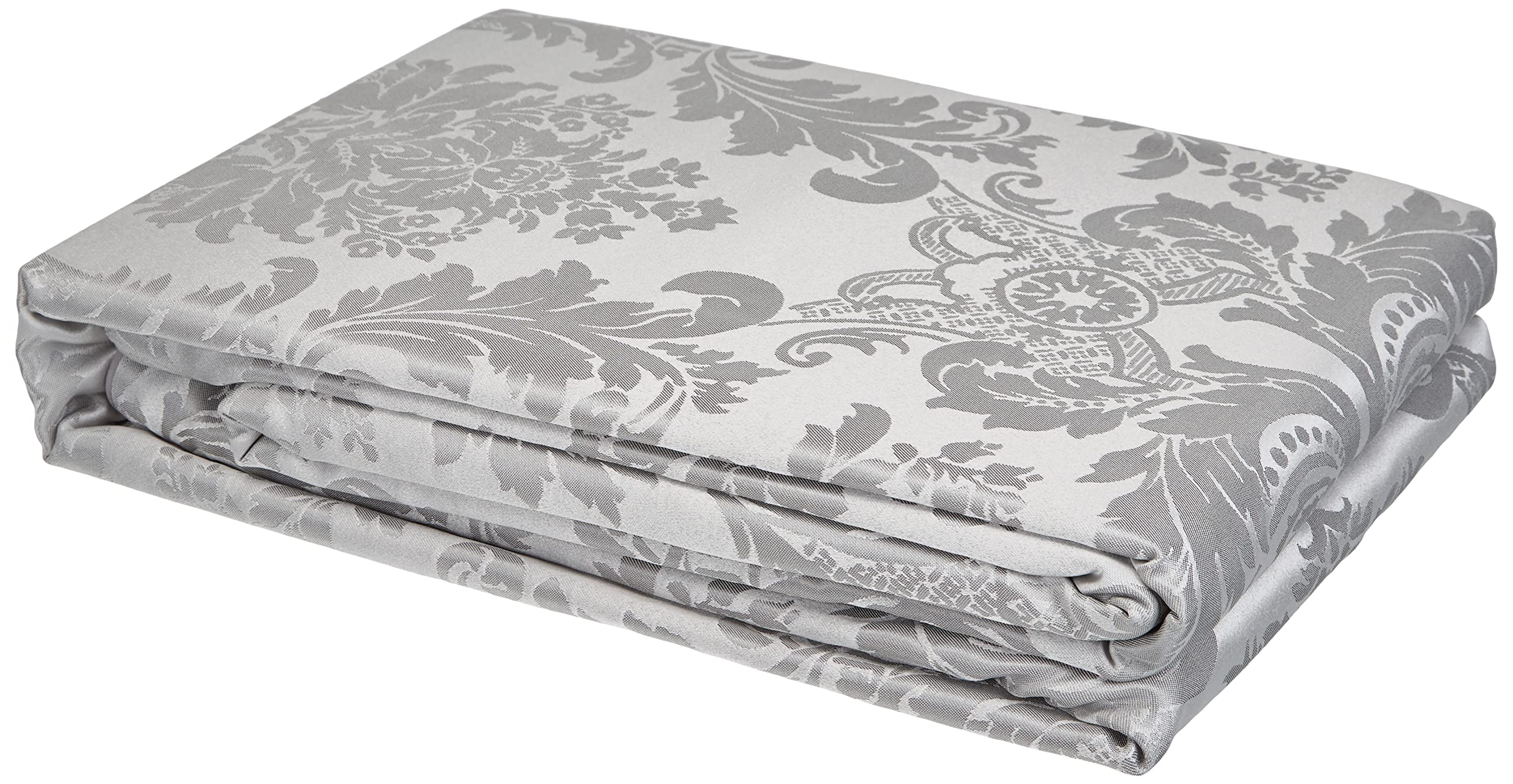 Catherine Lansfield Damask Jacquard Super King Duvet Cover Set with Pillowcases Silver Grey