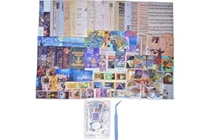 CHRYCELESTE 200pcs Vintage Scrapbook Stickers and Paper,Junk Journal Paper Kit,Oil Painting Stickers, Plastic Case Packaging with Handy Pliers (Gallery Pieces)