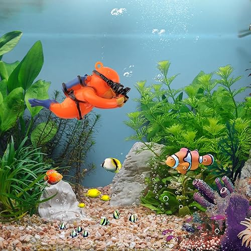 onesimcr Floating Fish Tank Decorations, Aquarium Decorations, Lovely Diver  Fish Tank Decorations, Floating De