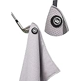Magnetic Golf Towel for Golf Bags - Microfiber Golf Towels for Men & Women - Waffle Golf Bag Towel with Magnet (Gray)