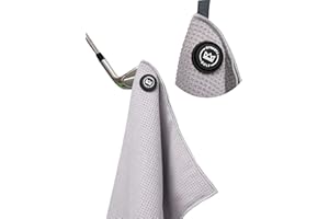 DYNASTY GOLF Magnetic Golf Towel for Golf Bags - Microfiber Golf Towels for Men & Women - Waffle Golf Bag Towel with Magnet (Gray)