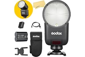Godox V1 Mid C Camera Flash for Canon Camera Flash Speedlite Speedlight,55Ws 2.4G TTL1/8000 HSS,650 Full Power Flashes,1.7s R