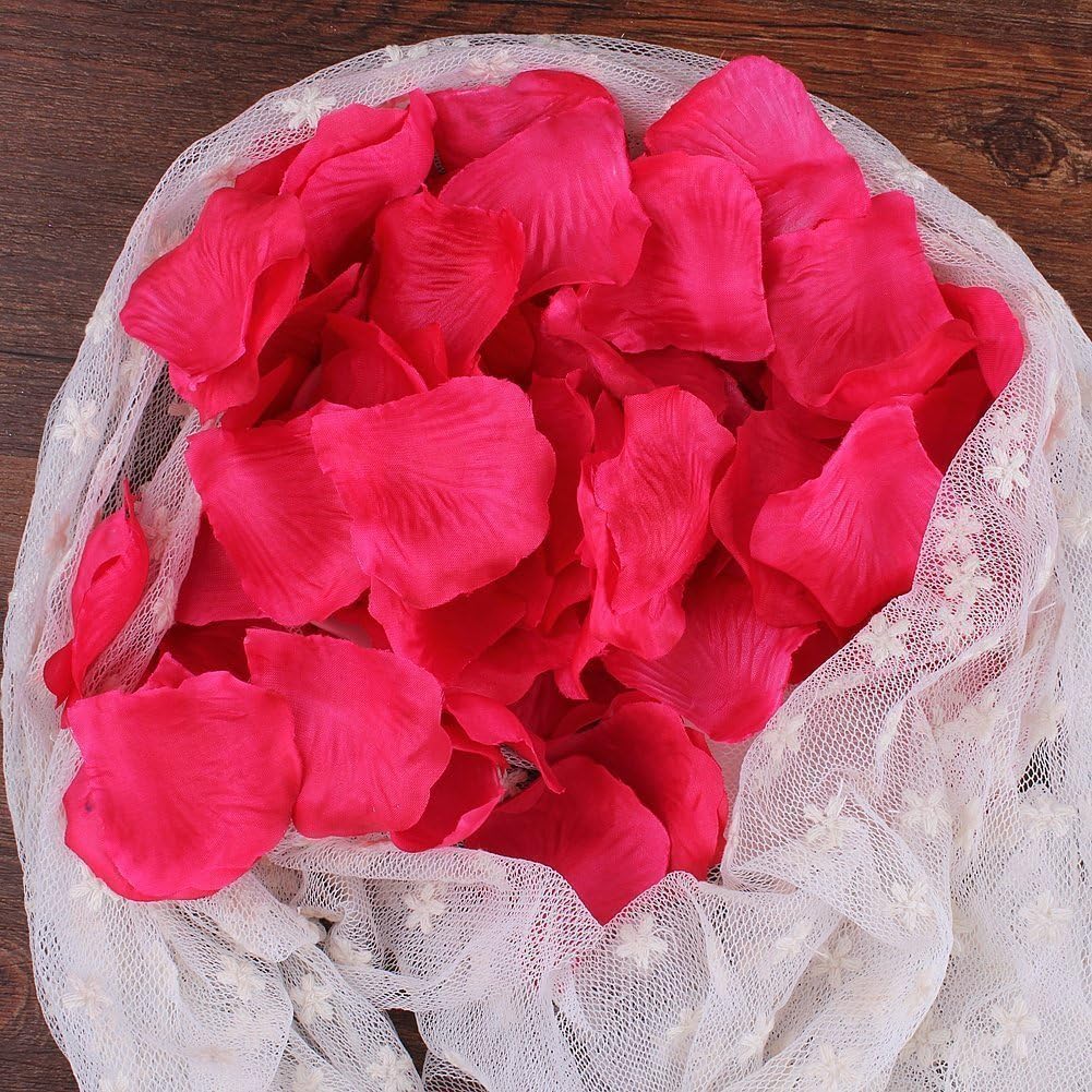 Doutop Rose Petals Red Artificial Silk Flower Rose Petals / Leaves for Wedding / Party / Valentine's Day / Marriage / Proposal / Table Confetti - Image 3