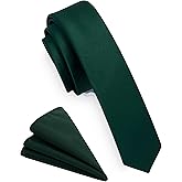 GUSLESON Fashion 1.58"（4cm） Solid Color Necktie and Pocket Square Sets For Men + Gift Box