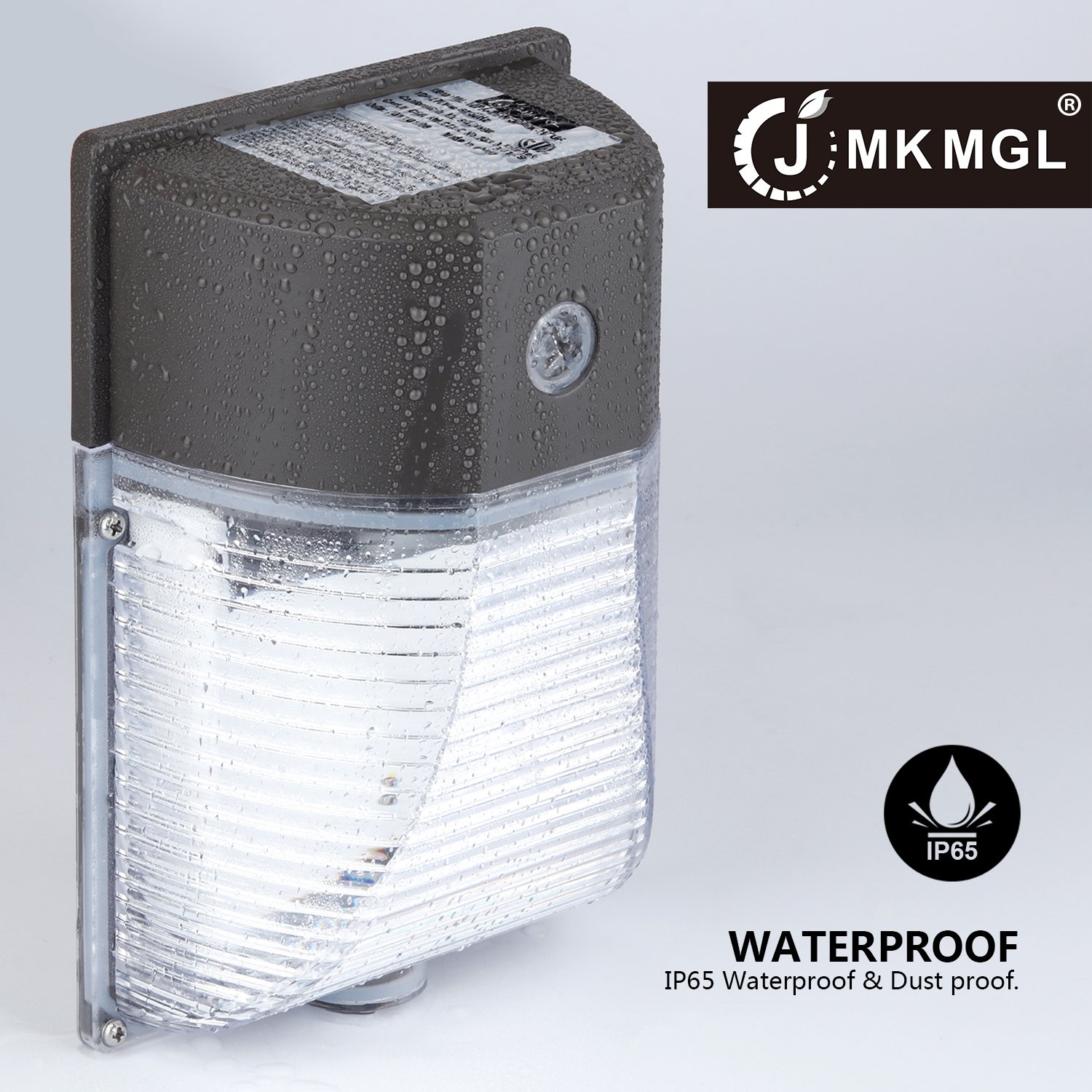 JMKMGL 18W LED Wall Pack Light,With Photocell Dusk to Dawn,2000lm 5000K,100-150W MH/HPS Replacement,100 to 277Vac,IP65 Waterproof,Outdoor Security Lighting,ETL Listed(Bronze Glossy Finished)