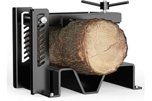 BUYYAH Log Clamp Lock, Heavy-Duty 1500lbs Capacity Wood Clamp for Logs, Durable Alloy Steel Log Holder, Universal Fit for Cutting, Carving, Milling, Black, Fits Round & Odd-Shaped Wood