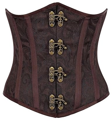 R-Dessous Burlesque Unter Brust Corsage Taillen Schnür Korsett Mieder Bustier Top Gothic Steampunk