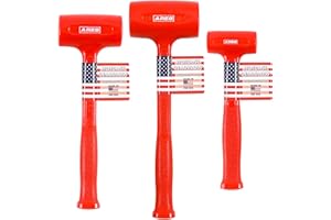 ARES 4131004 – 3-Piece Deadblow Hammer Set - Heavy Heads for Powerful Striking Force – Made in USA Tools for Automotive, Body Work, and Construction