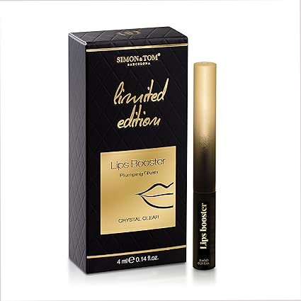 Simon & Tom NEW Lip Booster, Transparenter Lippen Gloss, Intensiv-Pflege mit Arganöl und Lip Plumper Effekt für volle und sch