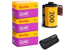 Kodak Gold 200 35mm Film Roll 24 Exp 3 Rolls with Sturdy Tiger Storage Case