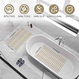 XIYUNTE Shower Mat Non Slip 68x40 cm Anti Mould Cut to Size Brown view 2