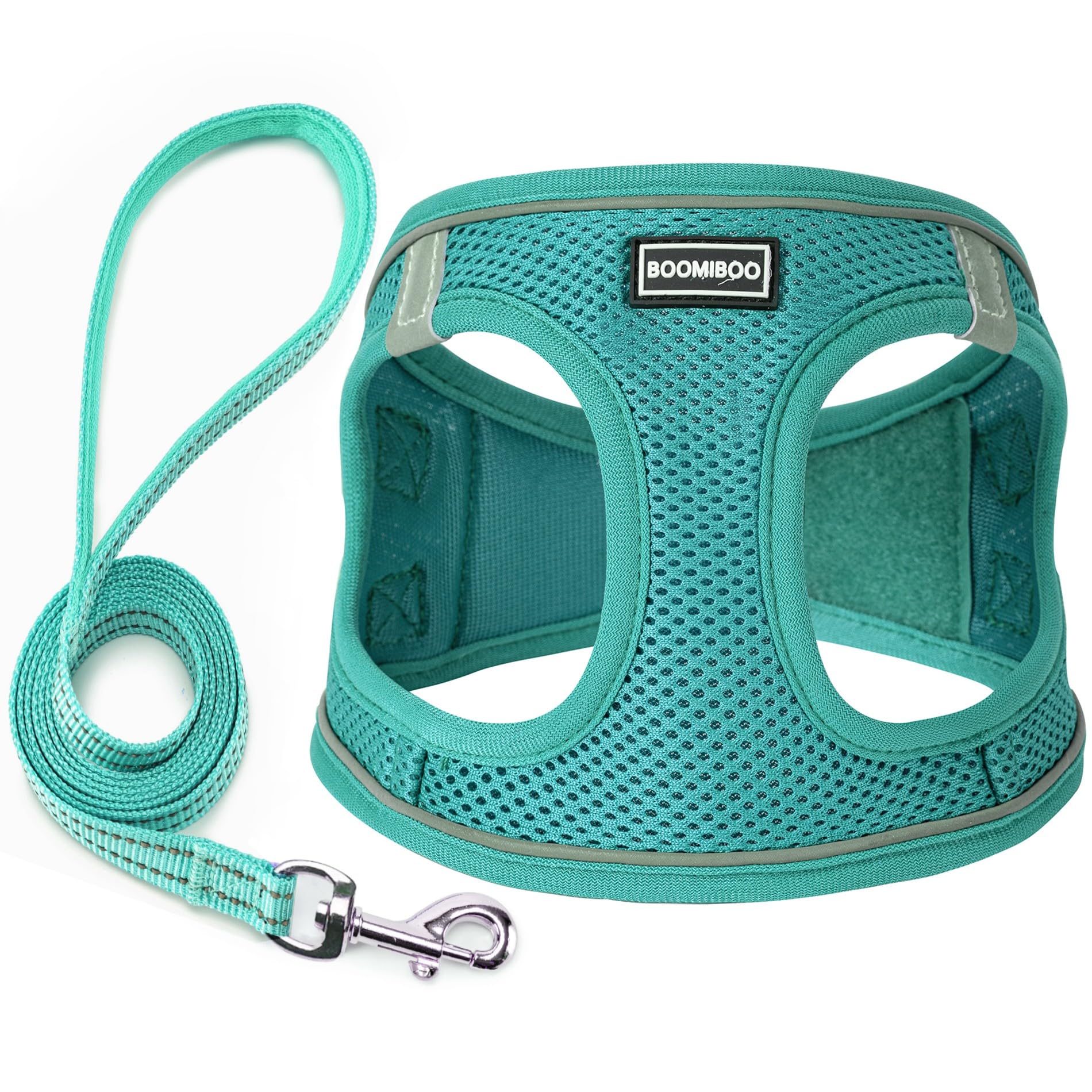 Photo 1 of Dog Harness with Leash Set, No Pull Adjustable Reflective Step-in Puppy Pet Vest Harnesses for Small Medium Large Dogs and Cats,Forest Green S