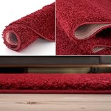 THE RUGS Shaggy Living Room Rug 120 cm Round Red 30 mm Thick 100% Polypropylene view 5