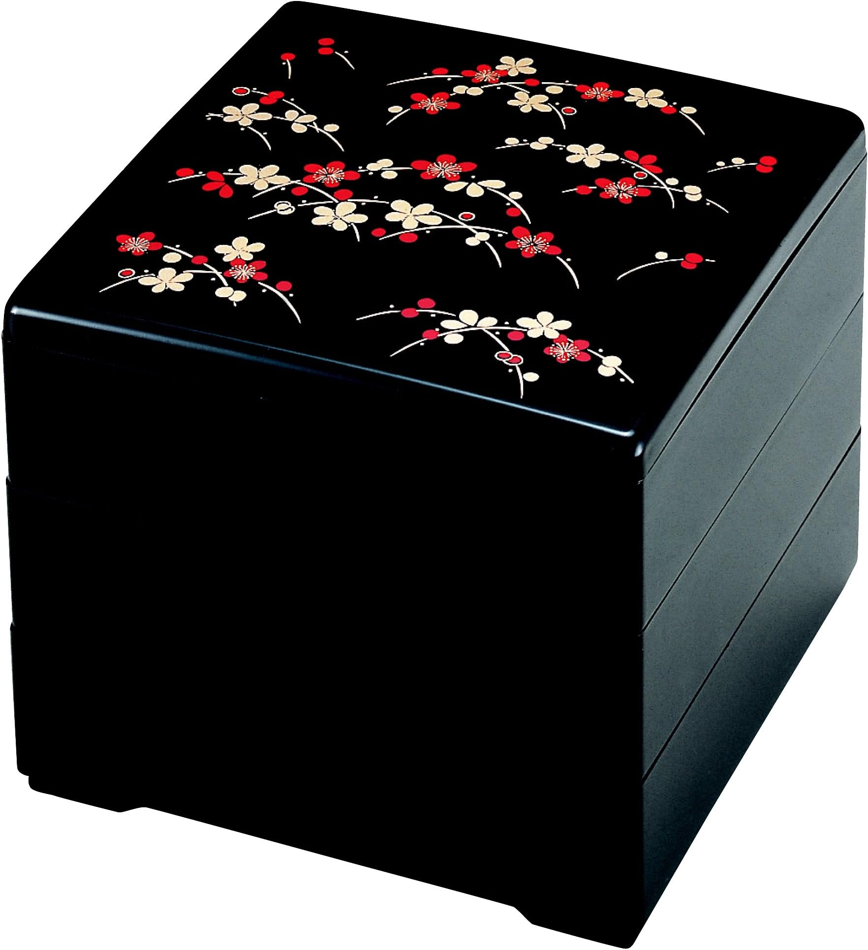 Lacquerware Three-stage Boxes Black Plum flower H-156-5A