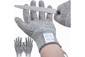 Dowellife 3 Pairs Cut Resistant Gloves Food Grade Level 5 Protection, Safety Kitchen Cuts Gloves for Mandolin Slicing, Fish F
