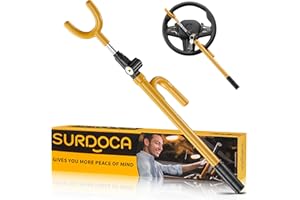SURDOCA Upgraded Car Steering Wheel Lock Anti-Theft Device, Steering Wheel Locks for Car SUV, Easy Installation, Rubber Protection, Extendable Universal Security Device