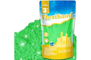 NiToy FlexiSand 2.2Lbs Play Sand, Never Dries Out-Fun for 3 Years and up Kids Bulk Refill for Sensory Sand Box Toys, Ideal for Shaping, Squeezing and Molding(Green)