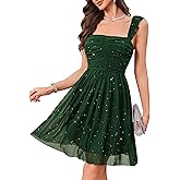 Wedtrend Sparkly Homecoming Dresses for Teens Ruffle Strap 80s Dress Short Cocktail Dresses