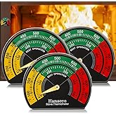 Magnetic Wood Stove Thermometer with Large Dial, Stove Pipe Thermometer, for Wood Burning Stove, Gas, Pellet, Stove Top Meter (3 Piece)