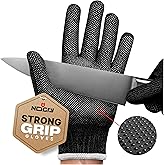 NoCry Cut Resistant Gloves Food Grade with Grip Dots for Superb Grip - Breathable & Lightweight - Ambidextrous - Ideal for Chefs and for Woodworking