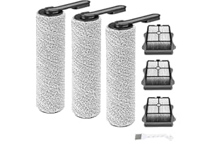 RGKUTI (7pcs) HEPA Filters & Replacement Brush Rollers Compatible Parts Accessories Kit For Tineco Floor ONE S5/Floor One S5 Pro 2 Wet Dry Vacuum Cleaner, Replacement Inclue 3 Vacuum Filter, 3 Brush Rollers