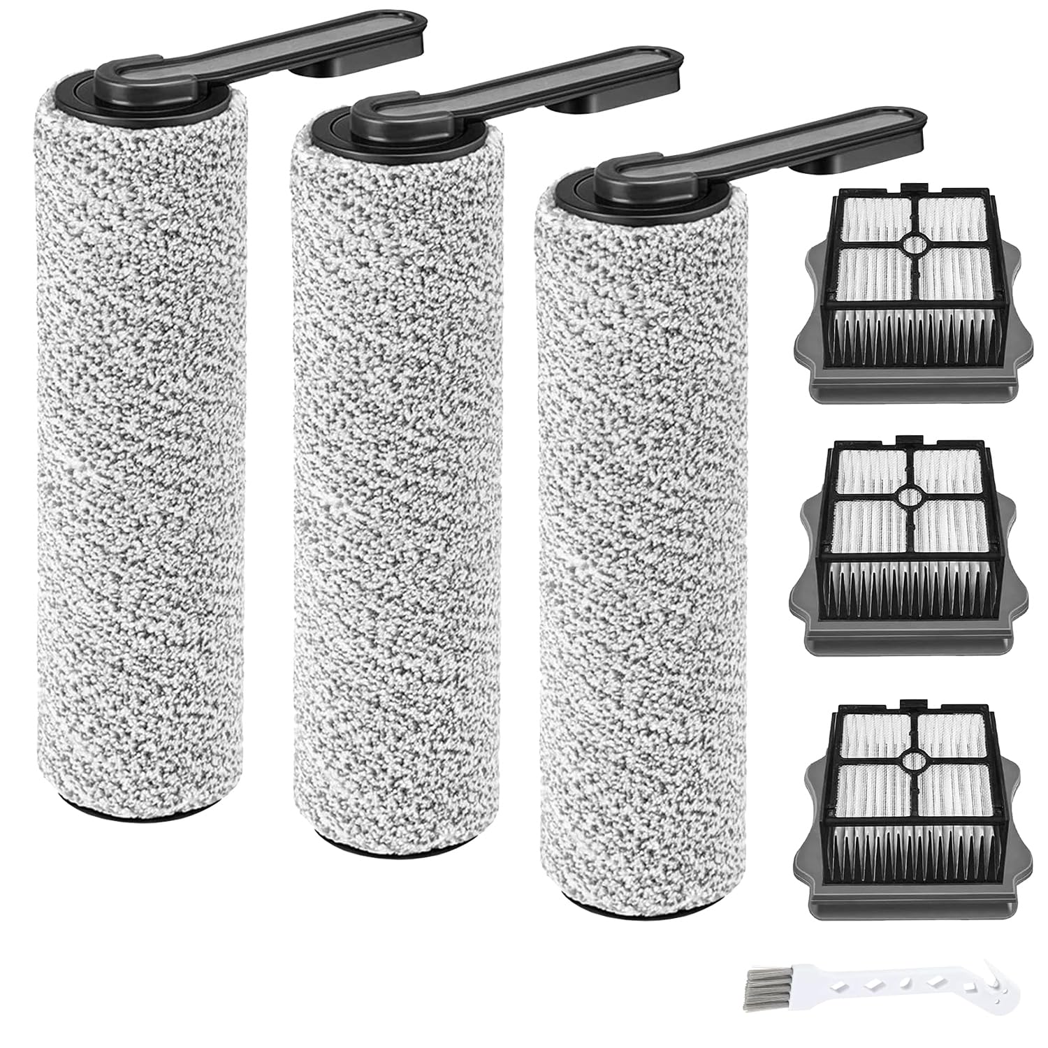 Photo 1 of (7pcs) HEPA Filters & Replacement Brush Rollers Compatible Parts Accessories Kit For Tineco Floor ONE S5/Floor One S5 Pro 2 Wet Dry Vacuum Cleaner, Replacement Inclue 3 Vacuum Filter, 3 Brush Rollers