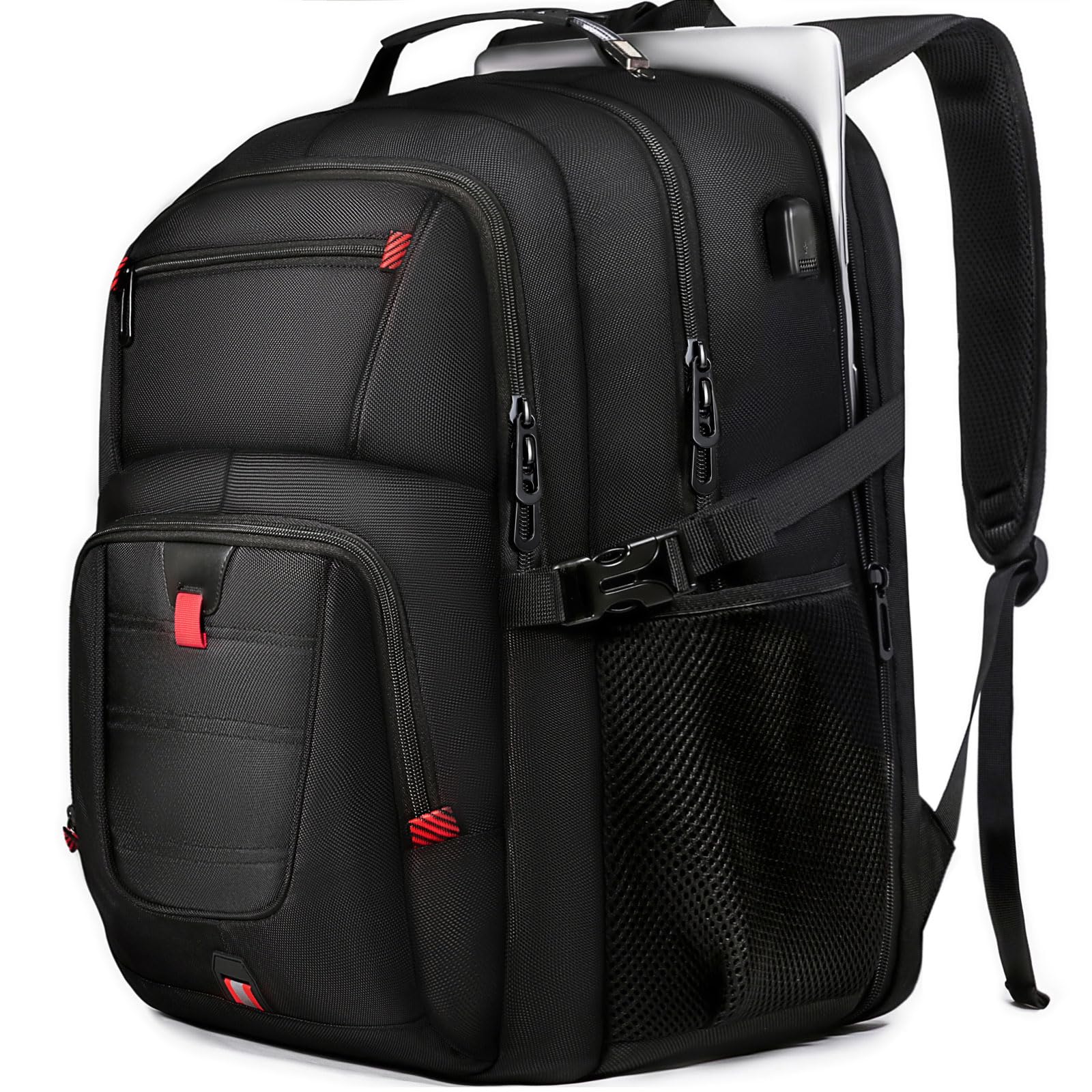 Photo 1 of Z-MGKISS 18.4 Large Travel Backpack, USB Computer Bagpack Fits 18.4 Inch Laptop, Business Backpack for Men, TSA Flight Approved, Laptop Backpacks, Black