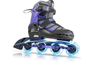 NYCTUS Inline Skates for Kids and Adults, Adjustable Inline Skates for Girls and Boys, Roller Skates for Women and Men with Full Light up Wheels