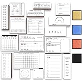 Rancco 18 Pcs Rubber Stamp, 4 Set Bujo Stamps Stencil for Bullet Journal DIY Craft, Included Calendar, Scheduler, Organizer,