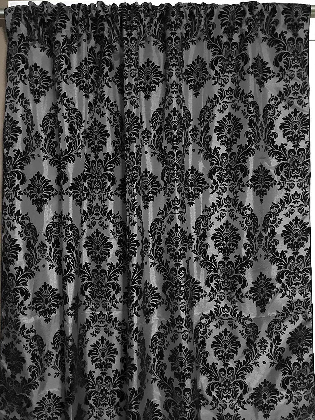 Amazon Com Lovemyfabric Taffeta Flocking Damask Print Window