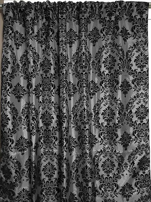 Amazon Com Lovemyfabric Taffeta Flocking Damask Print Window